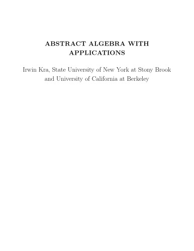 Abstract Algebra with Applications [Lecture notes]