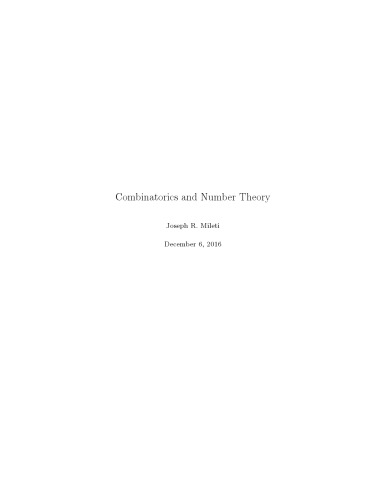 Combinatorics and Number Theory [Lecture notes]