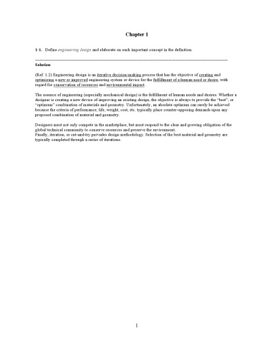 Mechanical Design of Machine Elements and Machines: A Failure Prevention Perspective Solution Manual