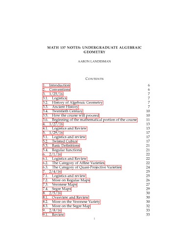 Undergraduate algebraic geometry [Lecture notes]