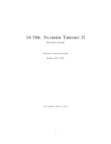 Number theory II [Lecture notes