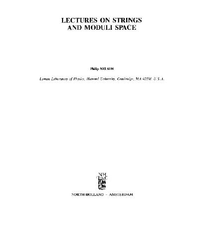 Lectures on string and moduli space