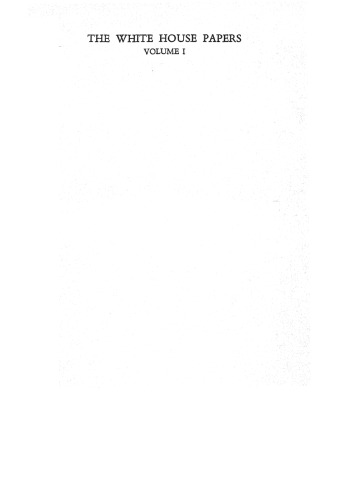 The White House Papers of Harry L. Hopkins - Volume 1: September 1939 - January 1942