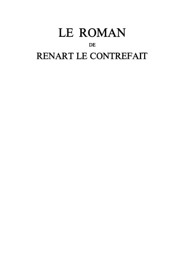 Le roman de Renart le contrefait