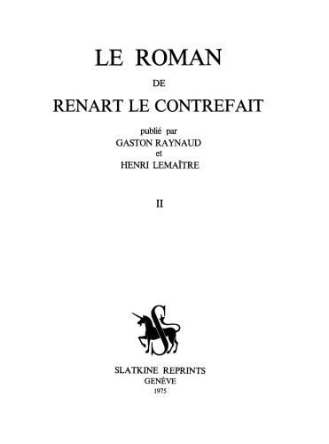 Le roman de Renart le contrefait
