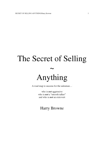 The Secret of Selling Anything