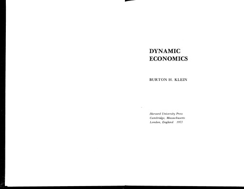 Dynamic Economics
