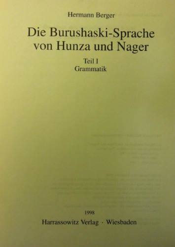Die Burushaski-Sprache von Hunza und Nager