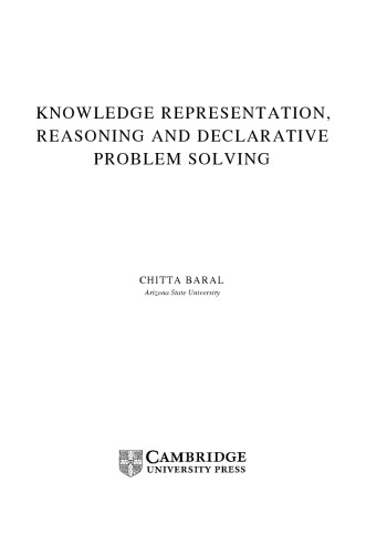 Knowledge Representation, Reasoning and Declarative Problem Solving