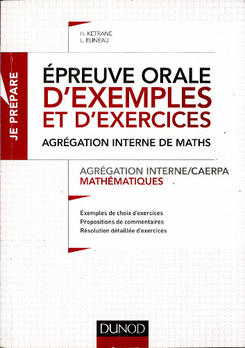 Épreuve orale d’exemples et d’exercices - Agrégation interne de mathématiques