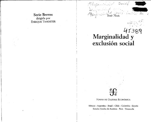 Marginalidad y exclusión social