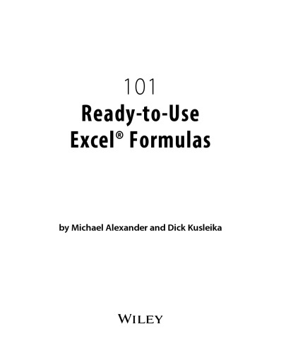 101 ready-to-use Excel Formulas