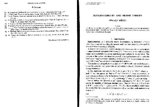 Supersymmetry and Morse theory