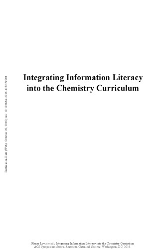 Integrating information literacy into the chemistry curriculum