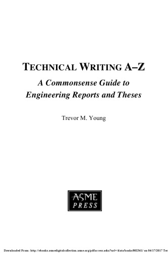 Technical writing A-Z : a commonsense guide to engineering reports and theses