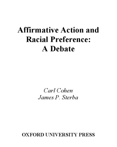 Affirmative action and racial preference : a debate
