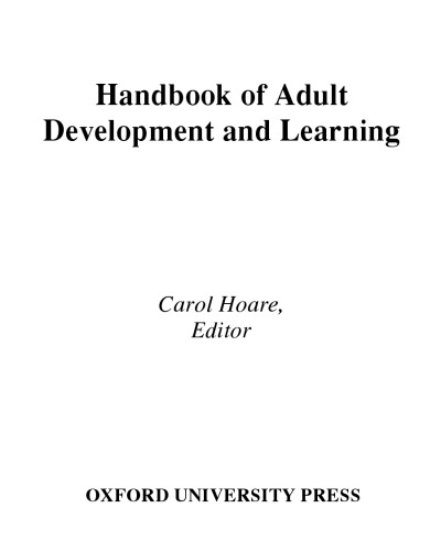 Handbook of adult development and learning