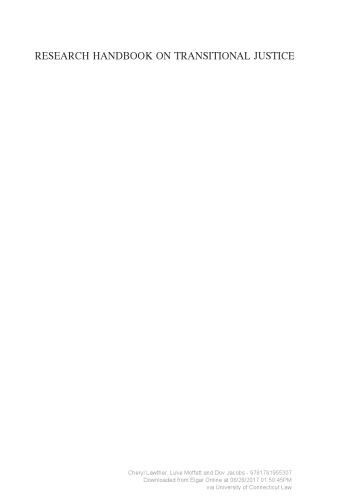 Research Handbook on Transitional Justice