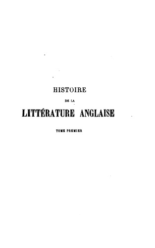 Histoire de la littérature anglaise