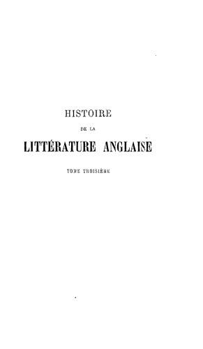 Histoire de la littérature anglaise