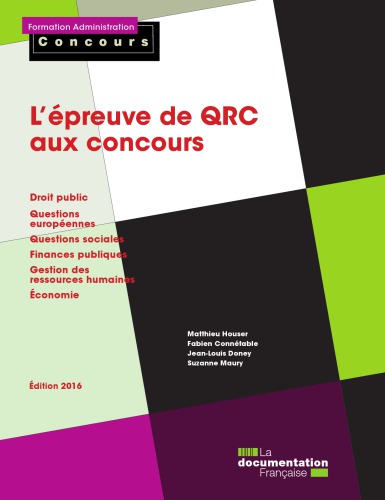 L’épreuve de QRC aux concours Edition 2016