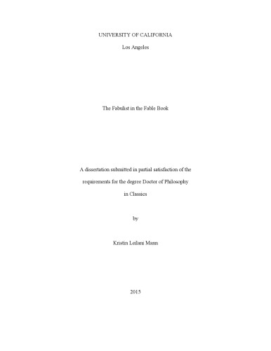 The fabulist in the fable book [thesis]