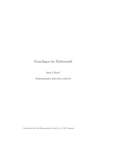 Grundlagen der Mathematik [Lecture notes]