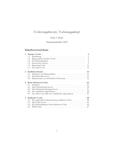 Codierungstheorie [Lecture notes]