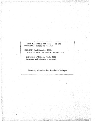 Chaucer and the medieval Statius [thesis]