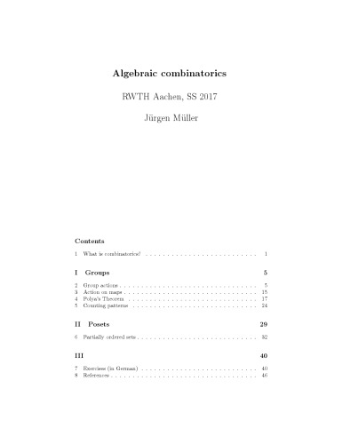 Algebraic combinatorics [Lecture notes]