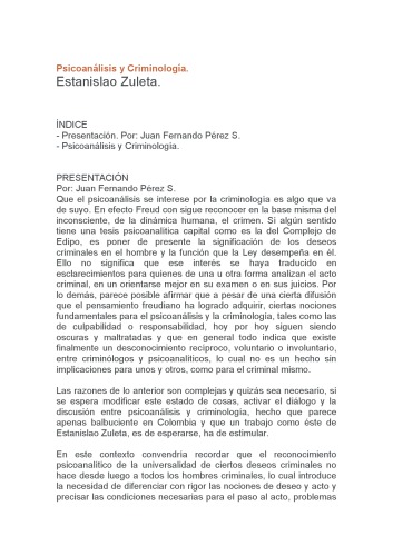 Psicoanálisis y criminología