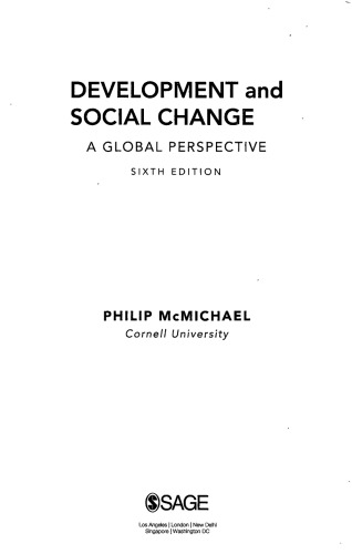 Development and Social Change: A Global Perspective