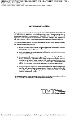 Aelfric’s techniques of translation and adaptation as seen in the composition of his Old English Latin grammar [thesis]