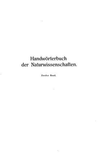 Handwörterbuch der Naturwissenschaften