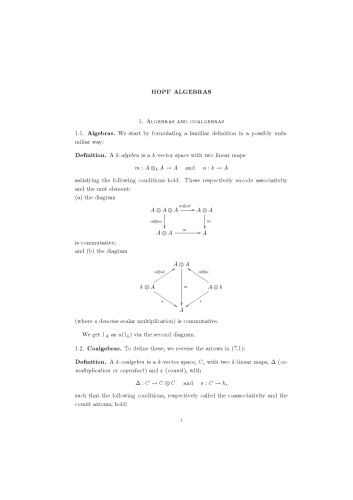 Hopf algebras [Lecture notes]