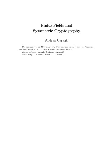 Finite Fields and Symmetric Cryptography [Lecture notes]