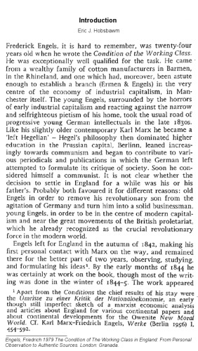 Introduction for Engels’ The Condition of The Working Class in England: From Personal Observation to Authentic Sources
