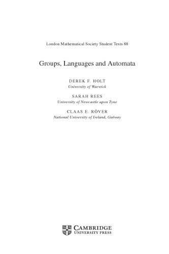 Groups, Languages and Automata