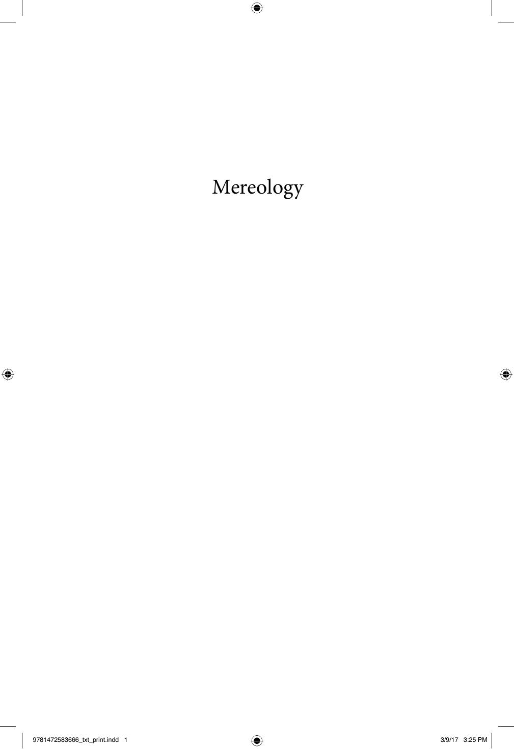 Mereology. A Philosophical Introduction