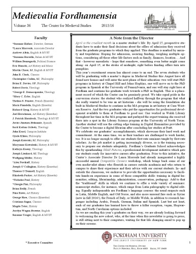 Medievalia Fordhamensia