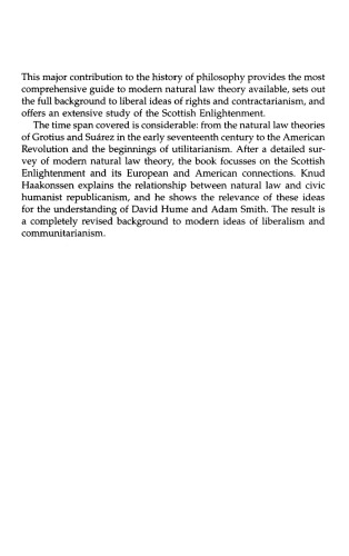 Natural law and moral philosophy : from Grotius to the Scottish enlightenment