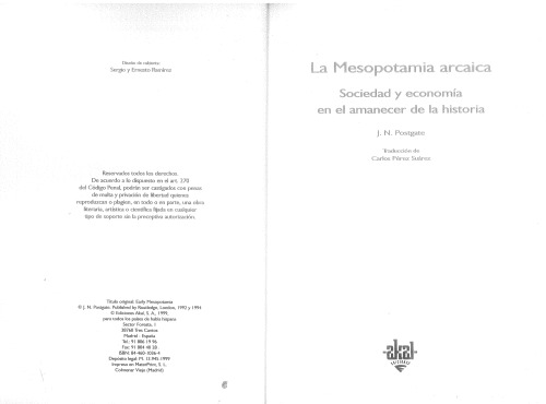 La Mesopotamia arcaica : sociedad y economía en el amanecer de la historia
