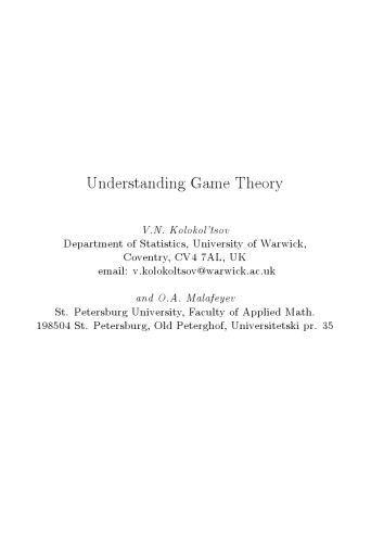Understanding Game Theory DRAFT