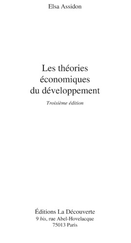 Les théories économiques du développement