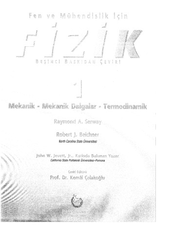 Fen ve Mühedislik için Fizik 1