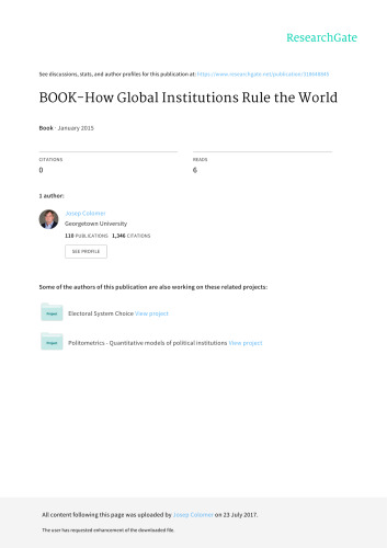 How Global Institutions Rule the World