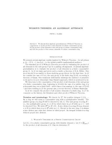 A Very Elementary Proof of the Generalized Wilson Theorem [expository notes]