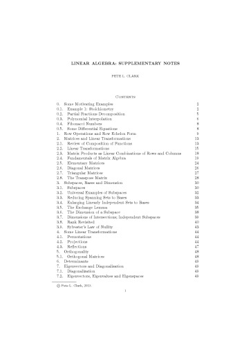 Supplementary Linear Algebra Notes [Lecture notes]