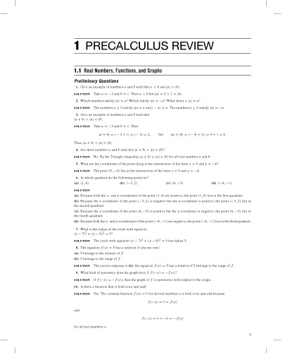 Student Solutions Manual - Calculus Early Transcendentals