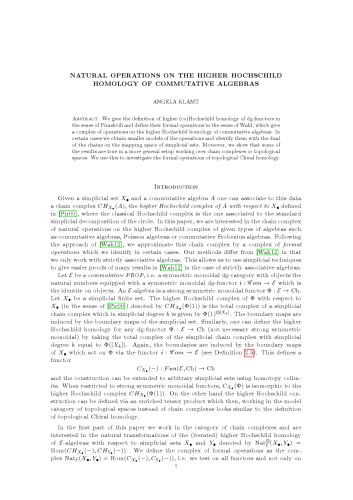 Natural operations on the higher Hochschild homology of commutative algebras [preprint]